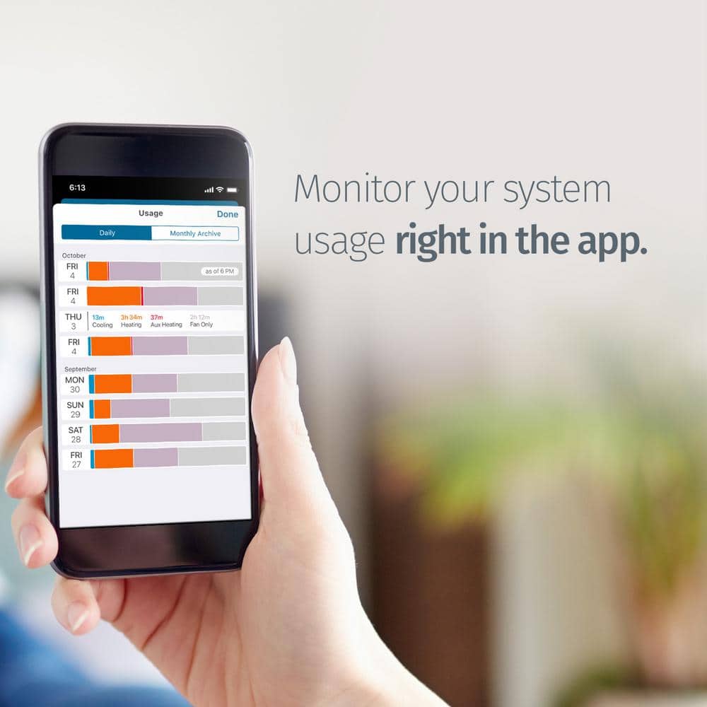 Sensi Black Touchscreen Wi-Fi Smart Thermostat with Remote Programming