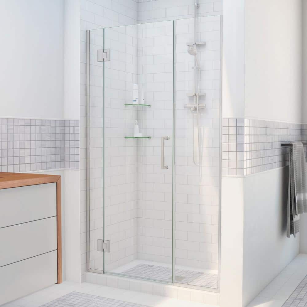 Unidoor-X 52.5 to 53 in. x 72 in. Frameless Hinged Shower Door in Brushed Nickel price history on PriceWatchPro
