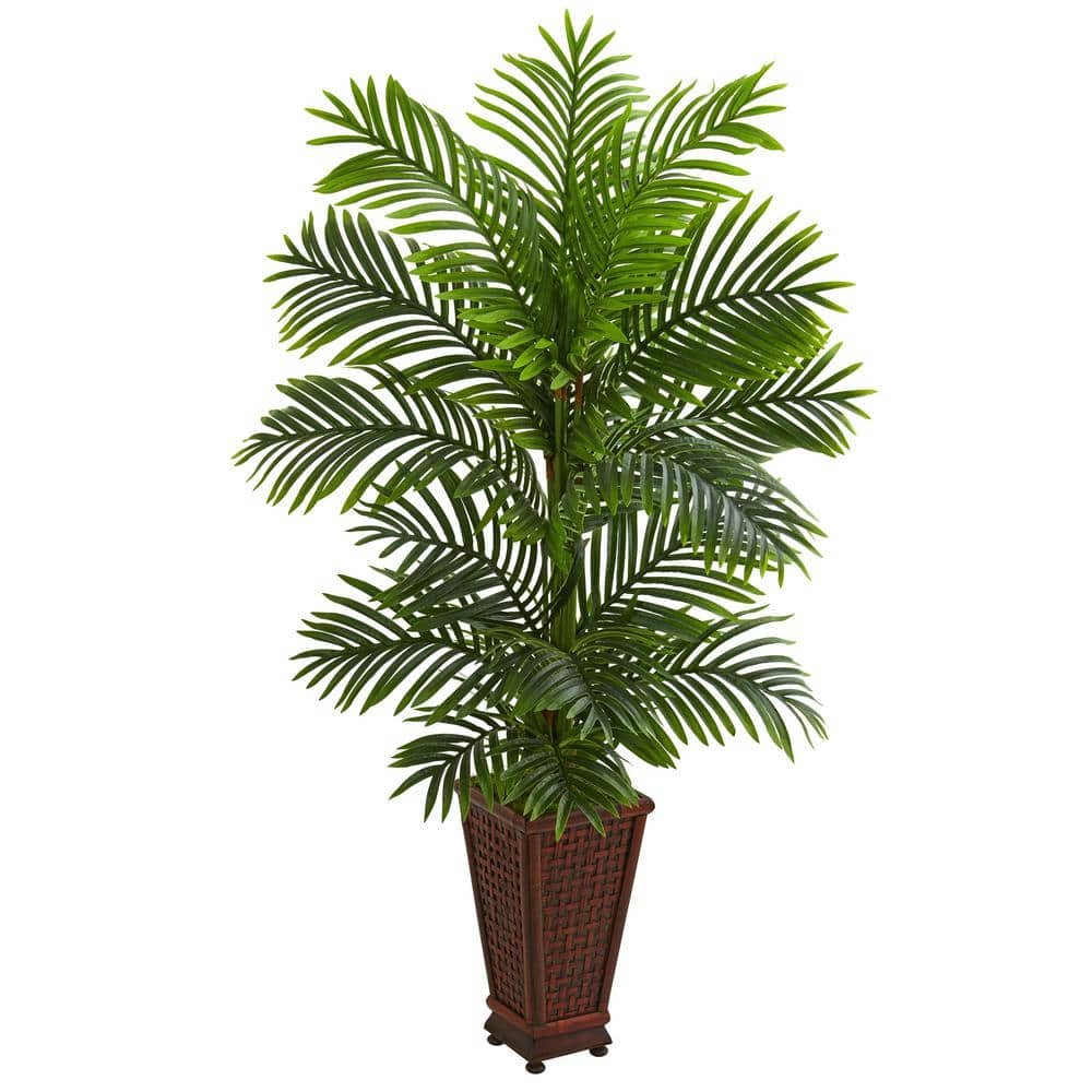 Nearly Natural Indoor 5 ft. Kentia Palm Artificial Tree in Decorative