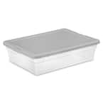 28 Quart Clear Stackable Storage Box – Under Bed Organization, White