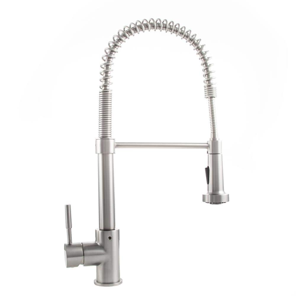 Brushed Nickel Pull-Out Spray Kitchen Faucet with 360-Degree Swivel