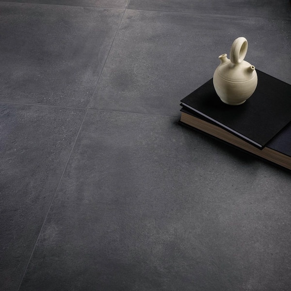 Italian Melange Nordic Black 12 in. x 24 in. Matte Stone Look Porcelain Floor and Wall Tile (8-Pieces, 16 sq. ft./Case)