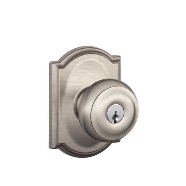 Schlage Georgian Satin Nickel Keyed Entry Door Knob F51 GEO 619 - The Home  Depot