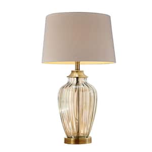 28.5 in. Bronze Standard Light Bulb Urn Bedside Table Lamp