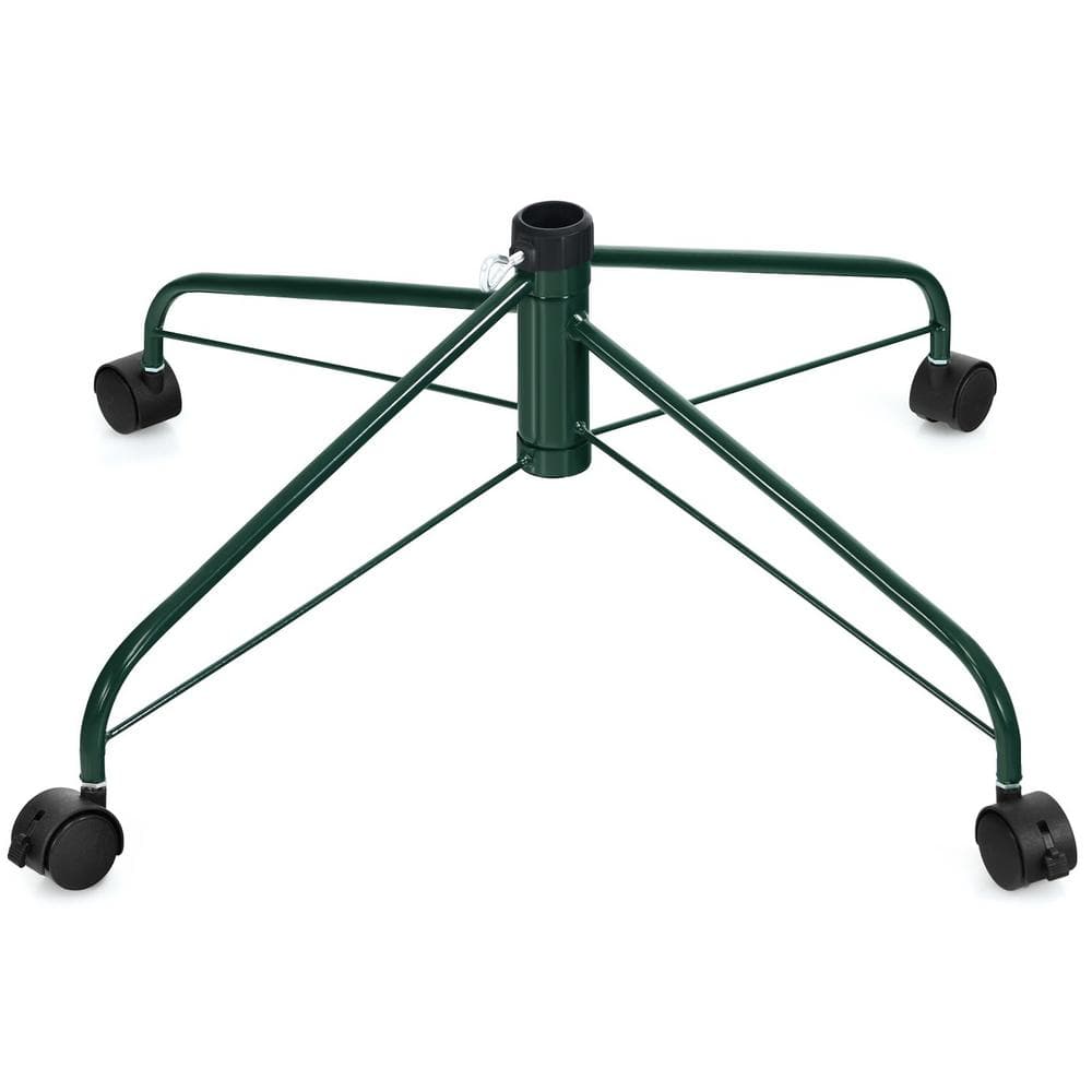 ANGELES HOME Metal Christmas Tree Stand with Rolling Wheels for Tree Up Metal Christmas Tree Stands