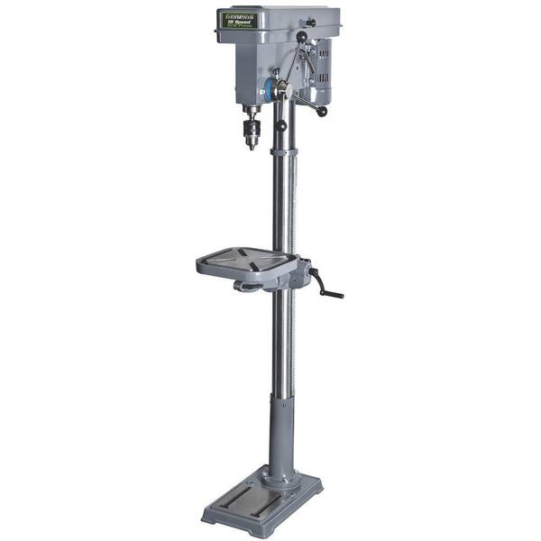 GENESIS 6.6 Amp 13 in. 120-Volt 16-Speed Floor Stand Drill Press with Tilt Table, 5/8 in. Chuck and Heavy Cast Iron Base