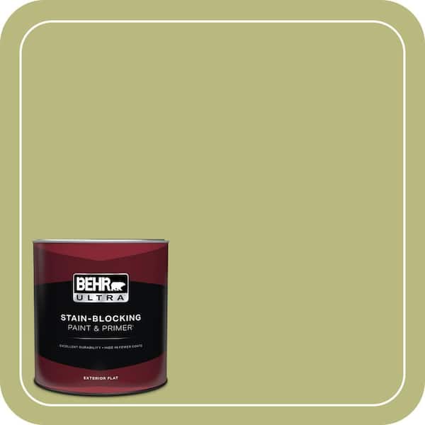 BEHR ULTRA 1 qt. #400D-5 Grass Cloth Flat Exterior Paint & Primer