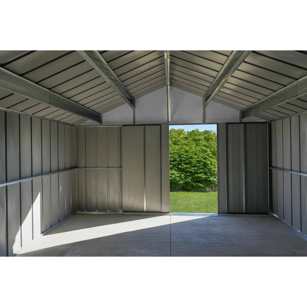 17 ft. Flute Grey Galvanized Steel Storage Shed