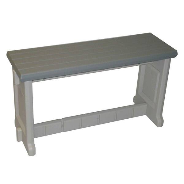 Leisure Accents 36 in. Gray Resin Patio Bench