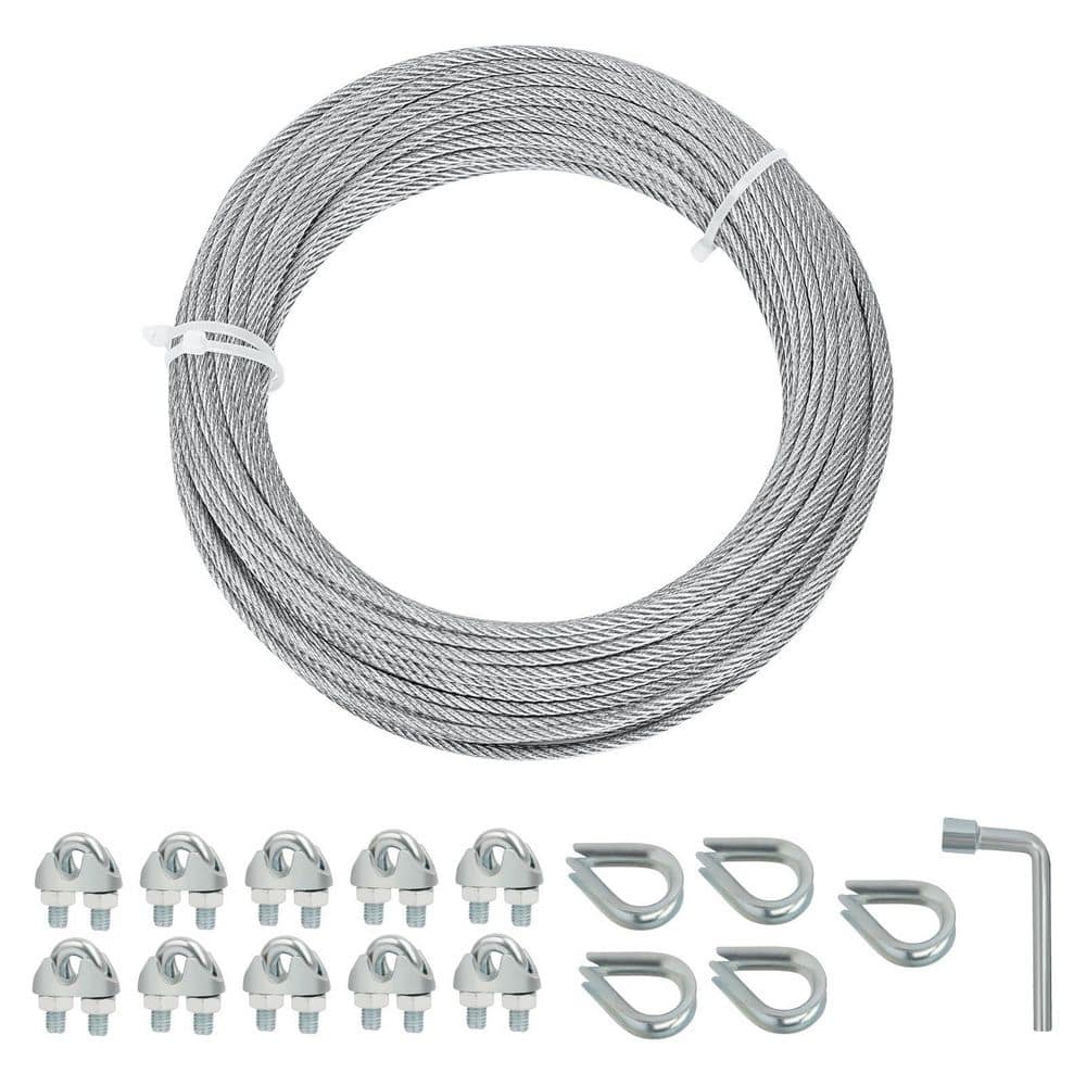 Wire Rope Sprayer MISOPILY 50 ft. Galvanized Steel Wire Rope Cable 1/8 in. 7 x 7 Strand ...