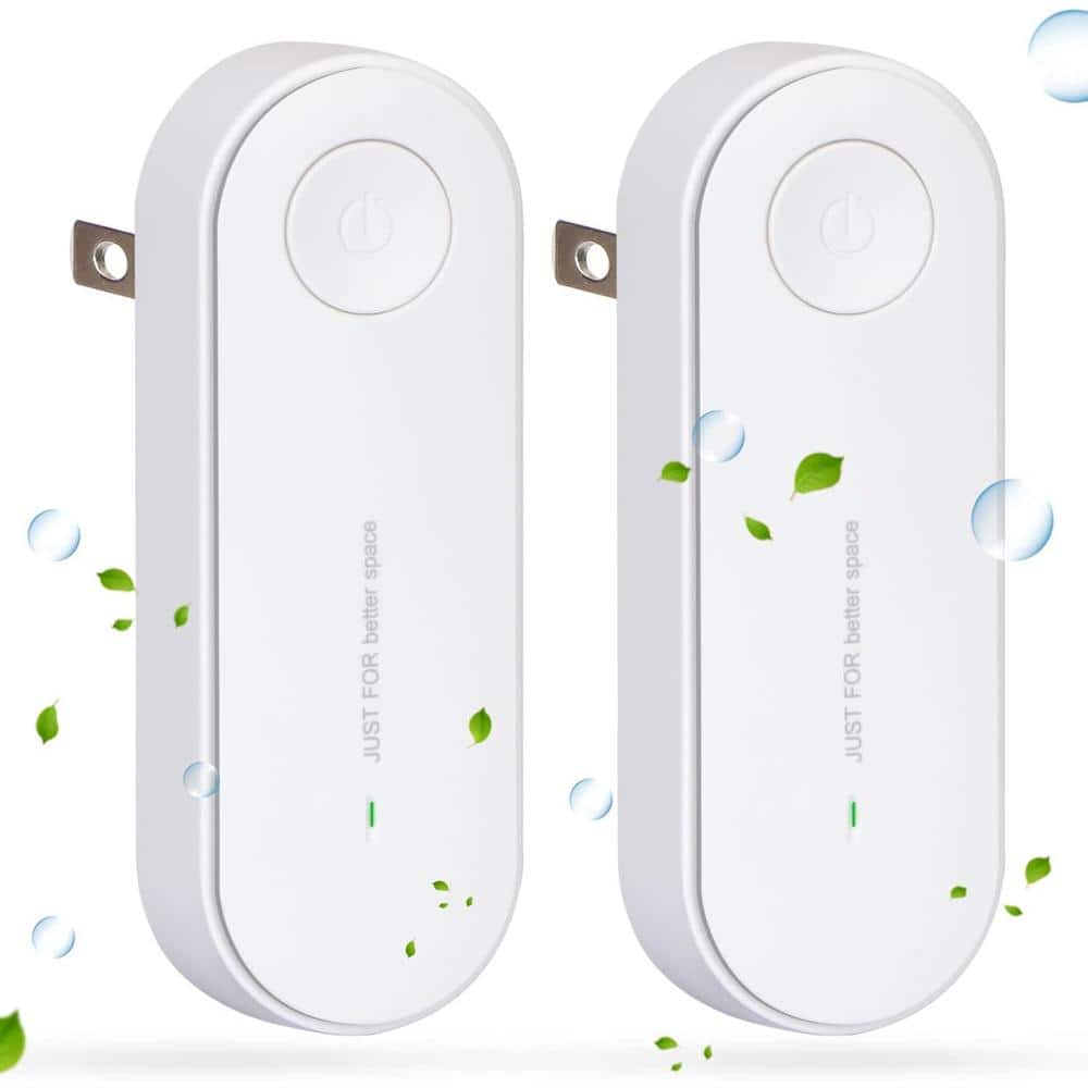 20 Sq. Ft. Mini Portable Plug-in Negative Ion Air Purifier in White (2 Pack