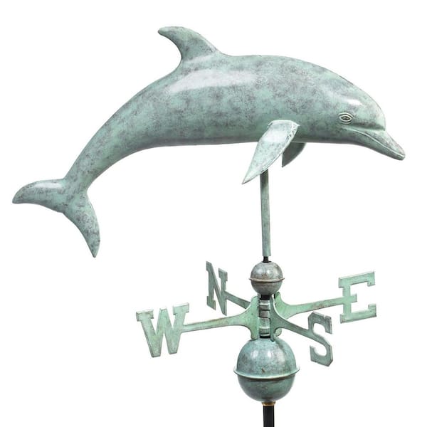 Good Directions Dolphin Weathervane - Blue Verde Copper