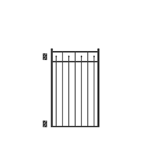 Brilliance Standard-Duty 3 ft. W x 4.5 ft. H Black Aluminum Straight Pre-Assembled Fence Gate