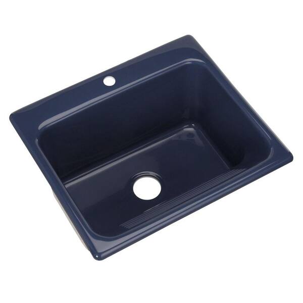 Thermocast Kensington Drop-In Acrylic 25 in. 1-Hole Single Bowl Utility Sink in Rhapsody Blue