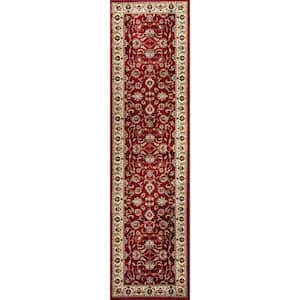 Barclay Sarouk Red 2 ft. x 7 ft. Traditional Floral Runner Rug