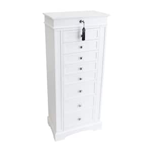 Olympia White Wooden Finish Jewelry Organizing Armoire