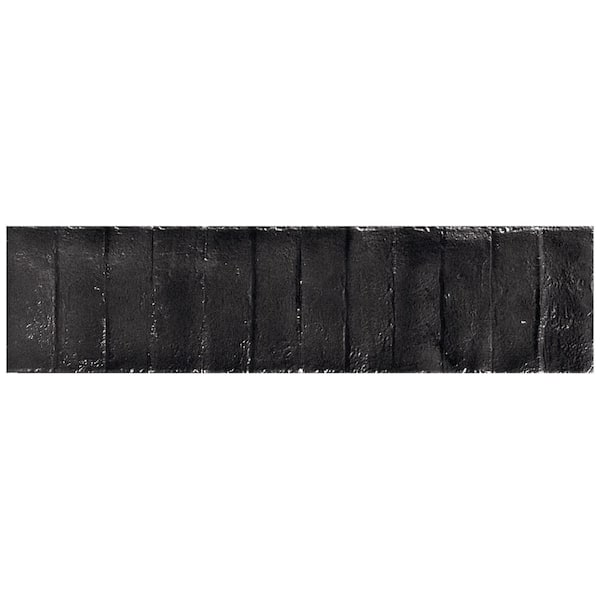 Chord Matter Leather Black 2.95 in. x 0.39 in. Textured Porcelain Wall Tile Sample