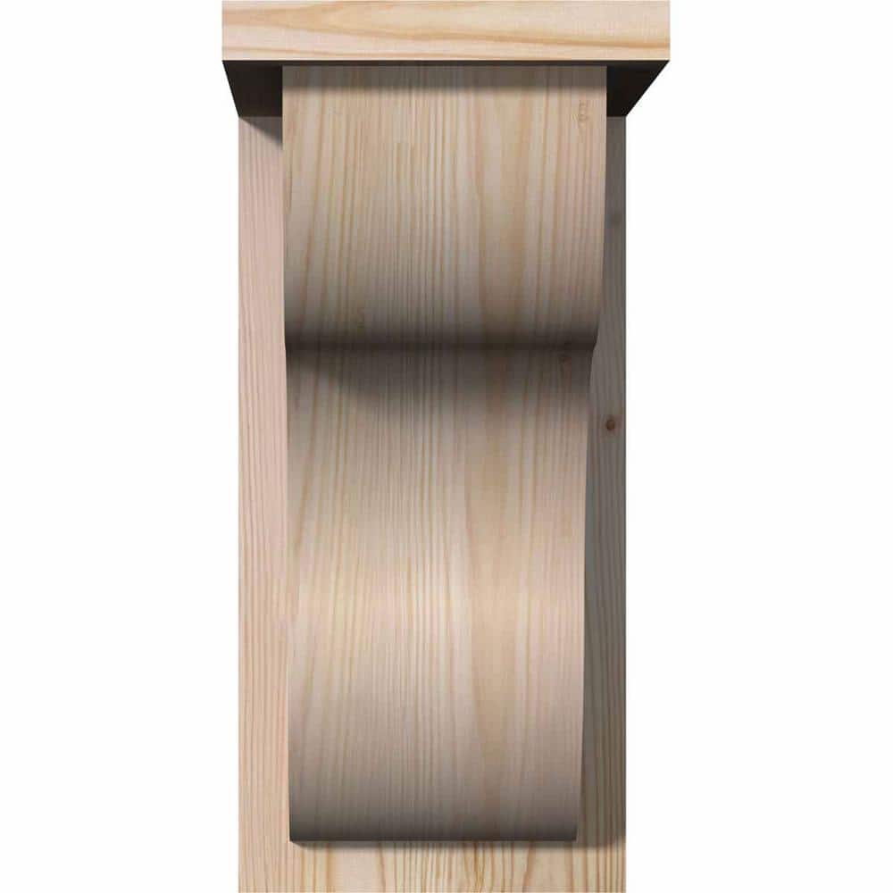 16" Douglas Fir Smooth Rustic Corbel with Backplate