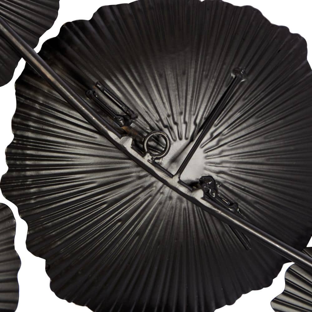 Black and Gold Circular Iron Wall Sculpture with Matte Finish