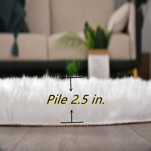 Latepis Sheepskin Faux Fur White 10 ft. x 12 ft. Cozy Fluffy Rugs Area Rug  YMWRC1010 - The Home Depot