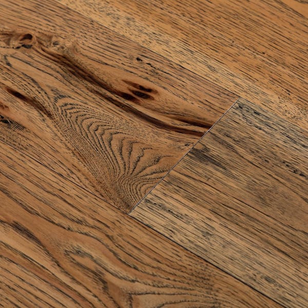NATU Heirloom Distressed Hickory 3/8 in. T x 7.5 in. W Click Lock Brushed Engineered Hardwood Flooring (19.43 sq.ft./case)