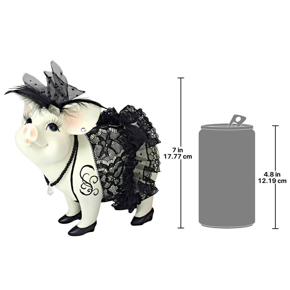 Madame Pig Resin Statue with Lace and Beads