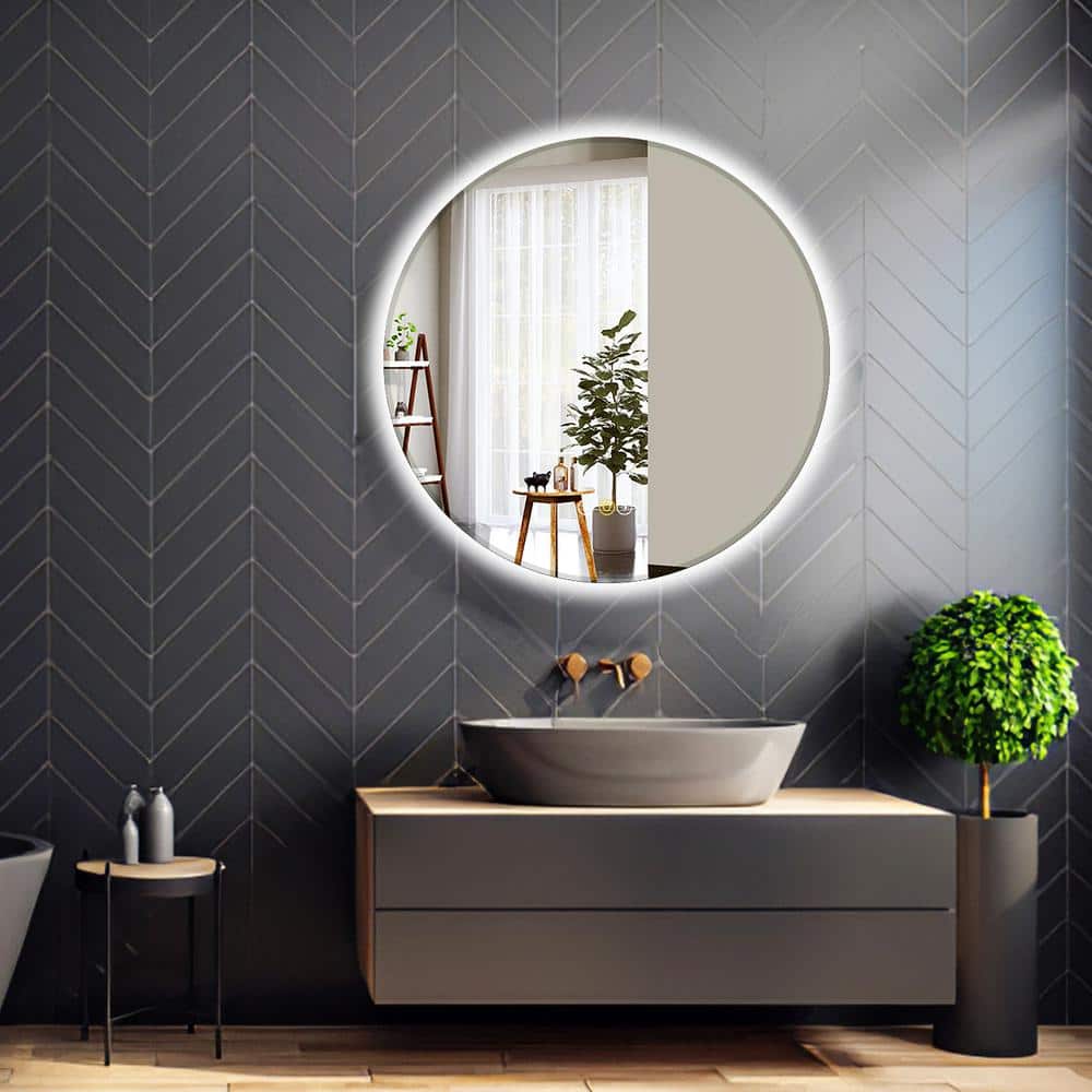 30”x36 Led Bathroom Mirror with Antifog, Dimmer, Adjustable Color Temperature, Smart Bathroom Led Mirror with Brush Gold Frame - 4