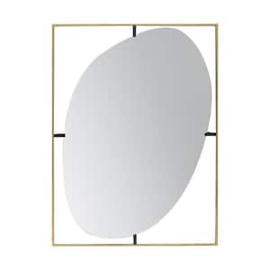 29.9 in. W x 40.2 in. H Wood Gold Vanity Mirror