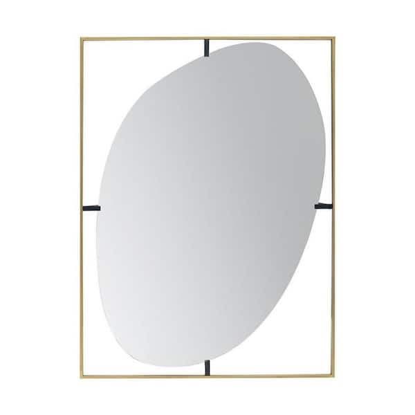 HomeRoots 29.9 in. W x 40.2 in. H Wood Gold Vanity Mirror