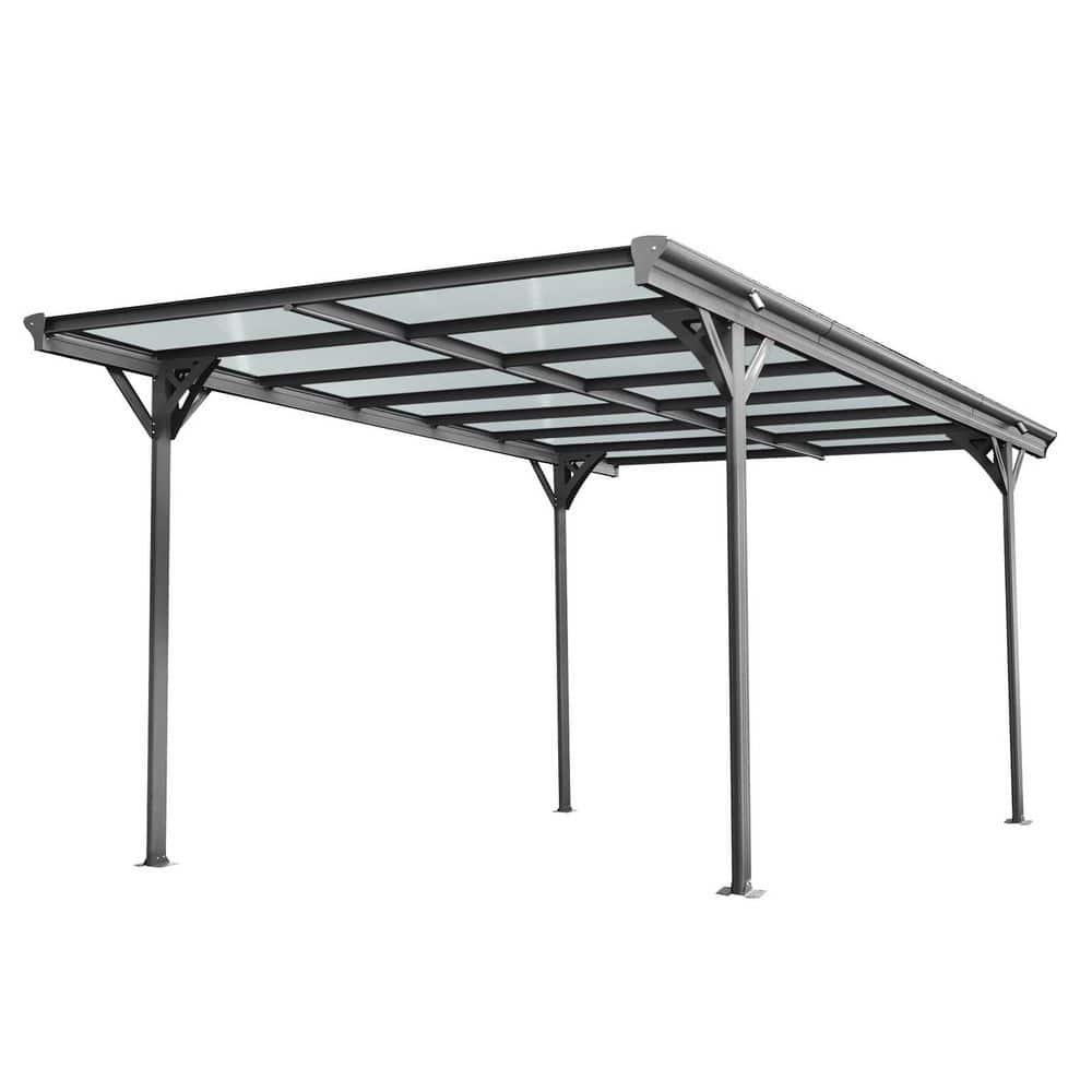 10 ft. W x 16 ft. D x 8 ft. H Black Roof Sloping Aluminum Carport with Polycarbonate Panels and Drainage Outlets price history on PriceWatchPro