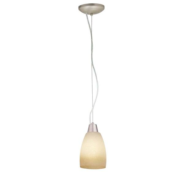 Access Lighting 1-Light Pendant Brushed Steel Finish French Amber Glass-DISCONTINUED