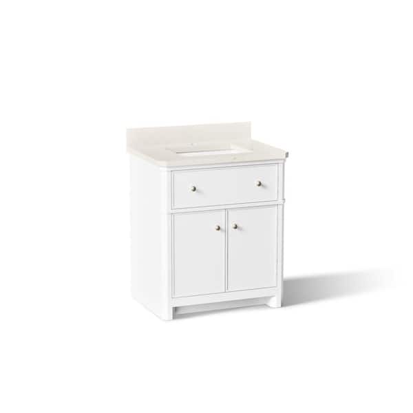 Claude by Studio McGee 30 in. Freestanding White Bath Vanity with Bianco Bella Quartz Top