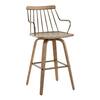 Lumisource Preston 26 in. Spindle Back White Washed Wood and Antique Copper Metal Counter Height Stool B26-PRESTON WWANCU