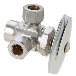 1/2 in. Nom Sweat Inlet x 3/8 in. O.D. Comp x 3/8 in. O.D. Comp Dual Outlet Multi-Turn Valve