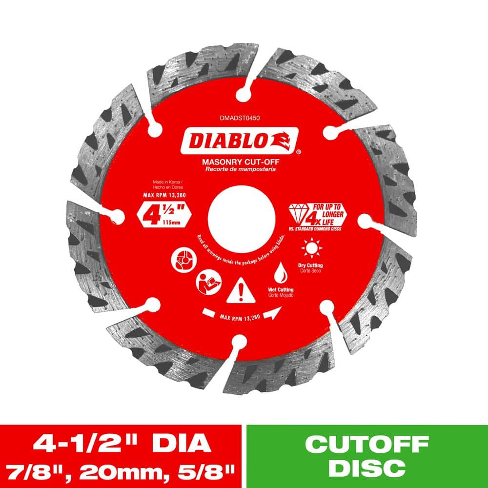 4-1/2 in. Diamond Segmented Turbo Cut-Off Discs for Masonry price history on PriceWatchPro
