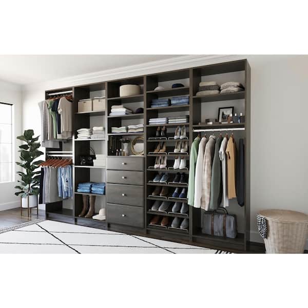 SimplyNeu 14 in. W D x 25.375 in. W x 84 in. H Bistro Shoe Storage Tower  Wood Closet System SNT4-SK - The Home Depot