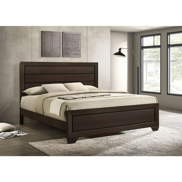 Coaster Kauffman Dark Cocoa Brown Wood Frame Eastern King Panel