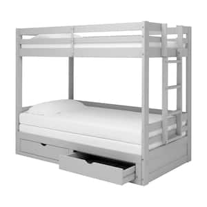 Jasper Dove Gray Twin to King Extending Day Bed with Bunk Bed and Storage Drawers