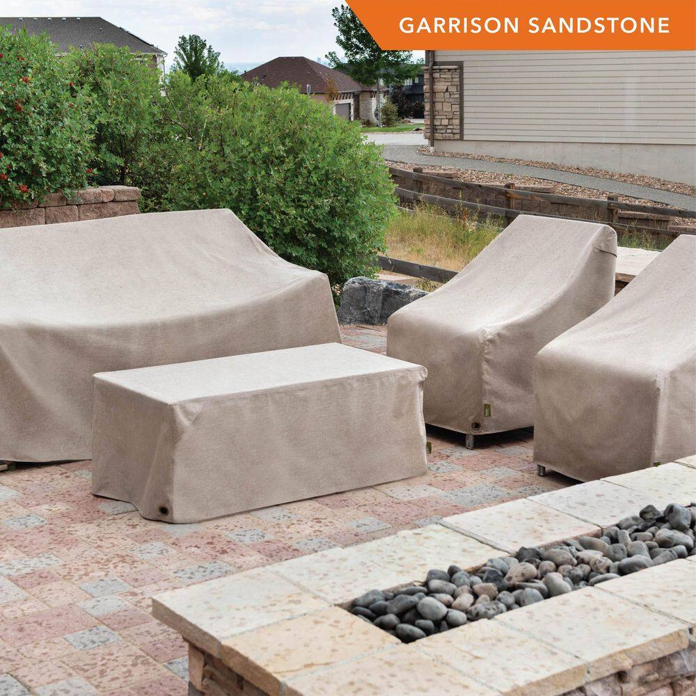 Sandstone Waterproof Polyester Patio Loveseat Covers, 82.5" x 38" x 38.25", Set of 2