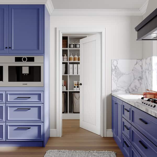 36 in. x 80 in. Blank 1-Lite Right-Handed Solid Core White MDF Wood Single Door Kit with Quick Assemble Jamb