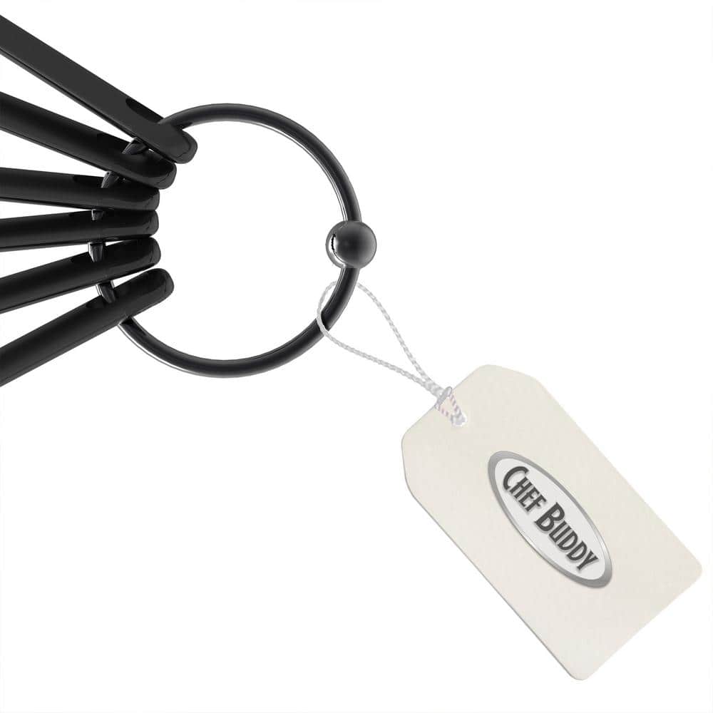 Black 6-Piece Plastic Kitchen Utensil Set with Ring