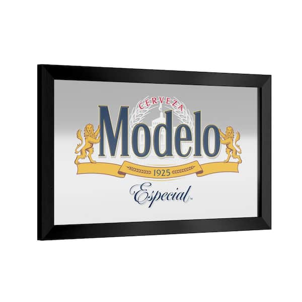 Unbranded Modelo 26 in. W x 15 in. H Wood Black Framed Mirror