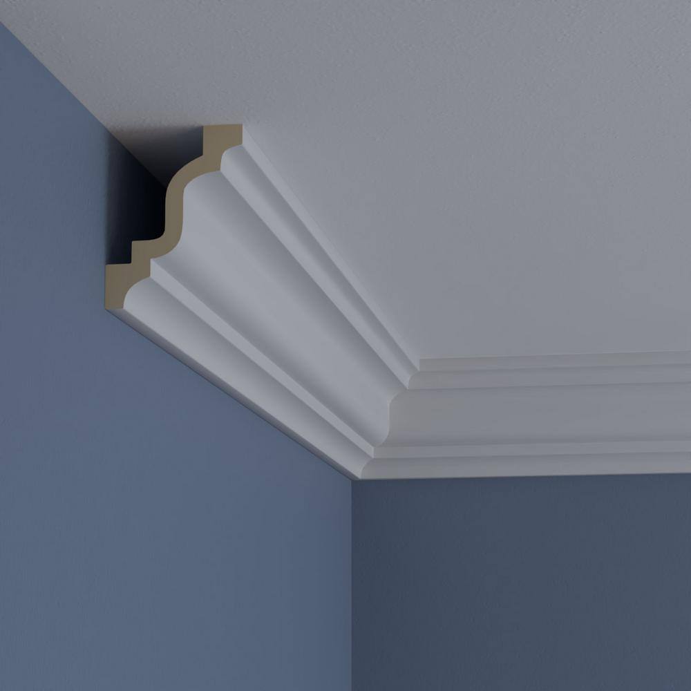 94.5" White Polyurethane Traditional Crown Moulding