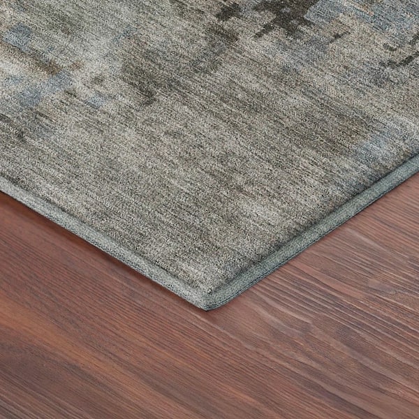 Mayfield Premium Machine Washable Abstract AMF2360 Beige 2 ft. x 7 ft. Runner Rug