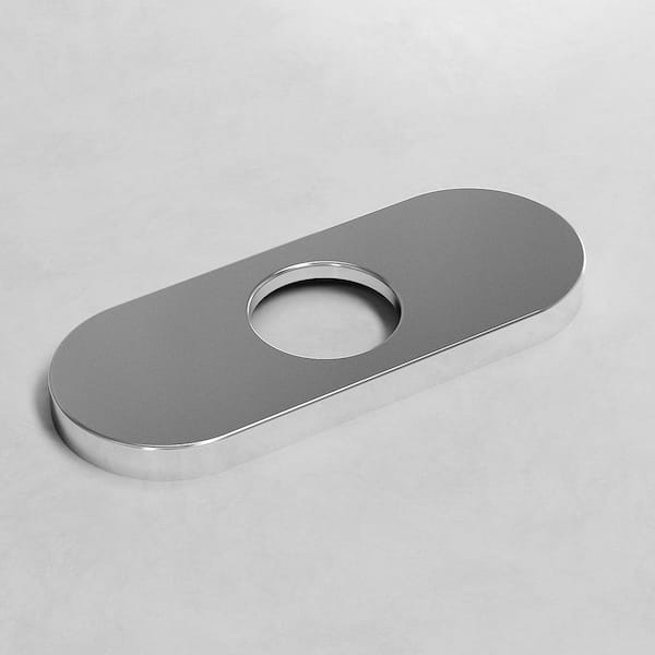 5.5 in. Zinc Bathroom Sink Faucet Hole Cover Deck Plate for 1 or 3 Hole in Chrome