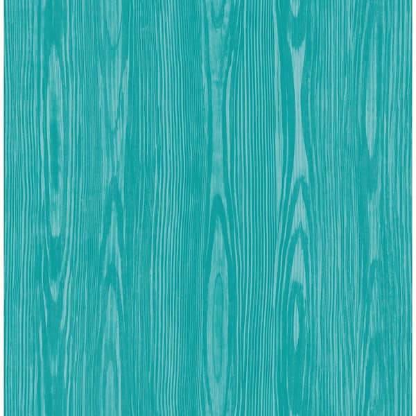A-Street Prints Illusion Aqua Faux Wood Paper Strippable Roll Wallpaper (Covers 56.4 sq. ft.)