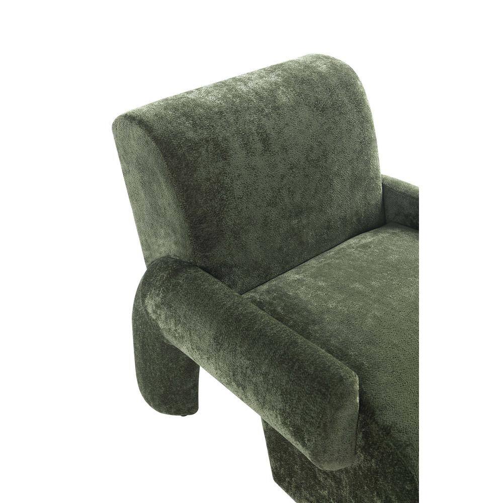 Olive Green Chenille 3-Piece Sofa and Accent Chairs Set