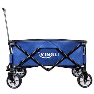 Collapsible Wagon Steel Garden Cart in Blue