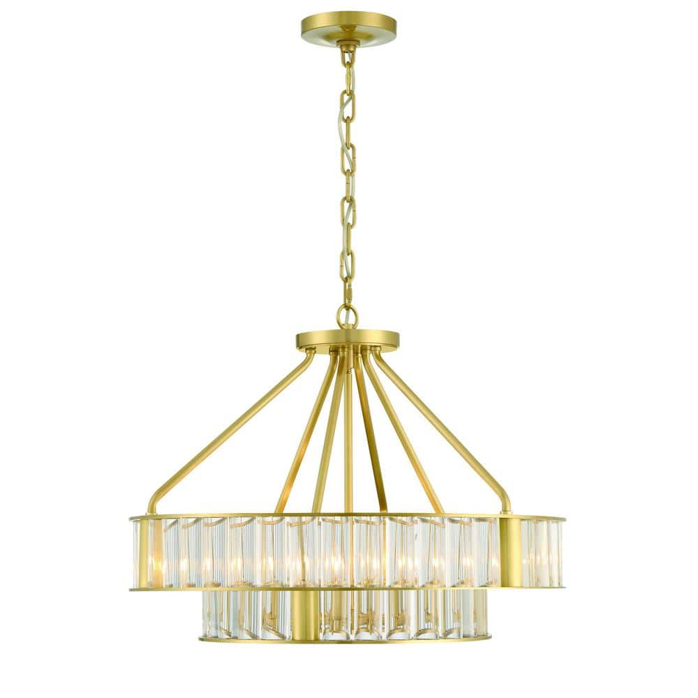 Crystorama Farris 6-Light Aged Brass Chandelier FAR-6006-AG - The Home ...