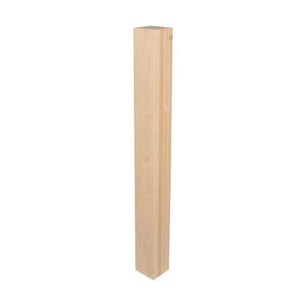 American Pro Decor 35-1/4 in. x 3-1/2 in. Unfinished North American Solid Maple Kitchen Island Leg